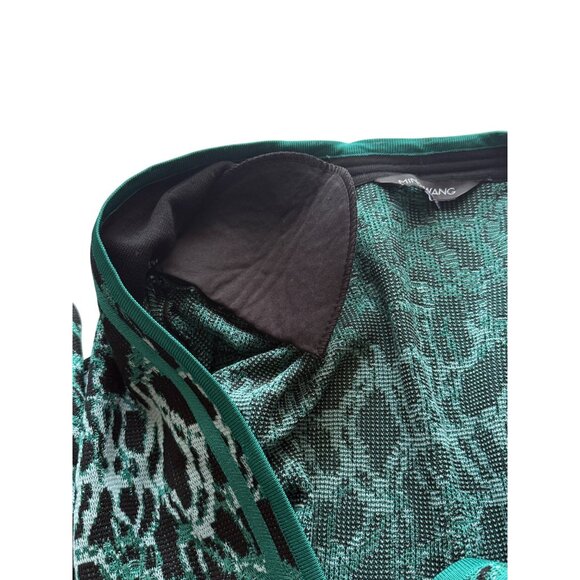 Ming Wang Womens 2X Open-Front Knit Cardigan Jacket Kelly Green Abstract Print - Picture 5 of 9